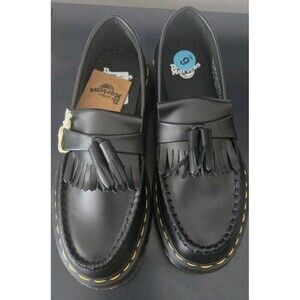 Dr. Martens Adrian Quad Loafers Black Leather Platform Tassel Women's 6 NWOB